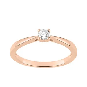 Bague Solitaire Forever – Diamant 0,15 Carat Or Rose